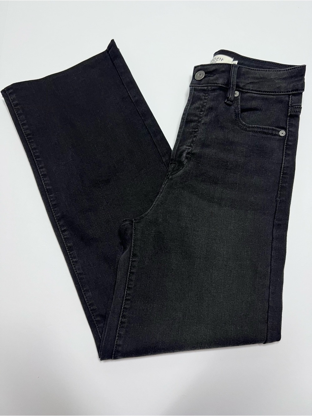 Hidden Los Angeles Black High Rise Flare Jeans Button Fly Stretch Denim Size 25